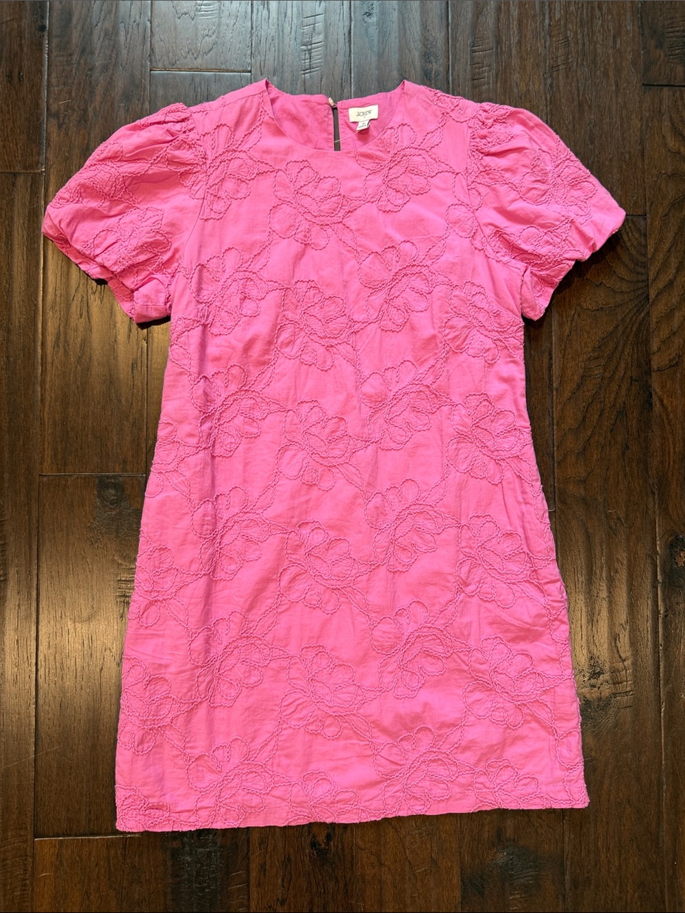 J. Crew Hot Pink Embroidered Dress